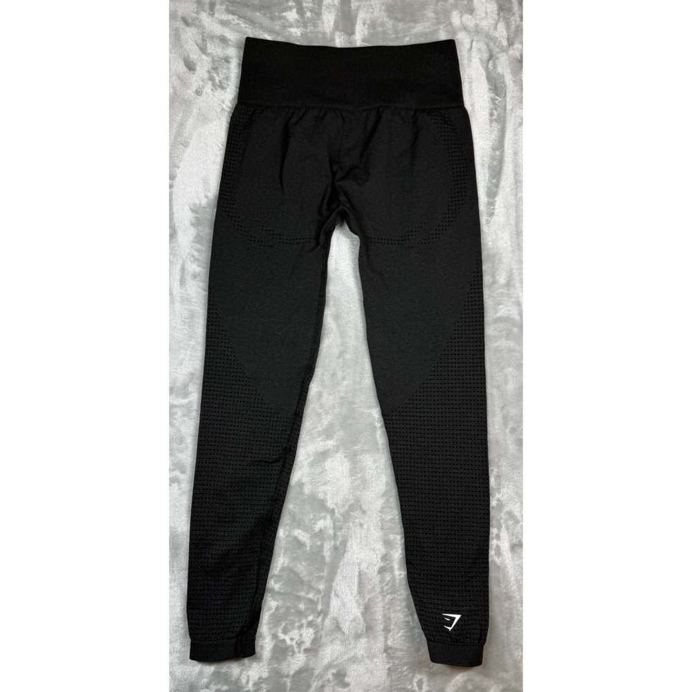 Gymshark Women's Vital Seamless 2.0 Leggings in Black Marl Size Small/Med - Picture 3 of 6